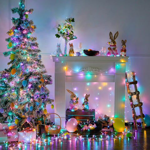JMEXSUSS 33ft clear-wire lights blend seamlessly with wreaths and trees