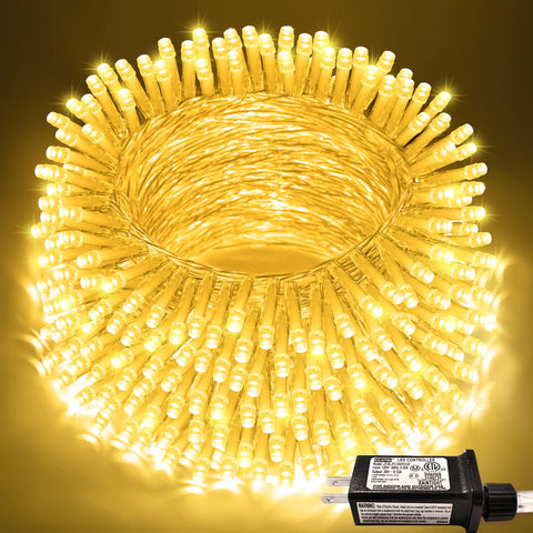 JMEXSUSS 200 LED warm white indoor/outdoor string lights illuminate any space with soft brightness