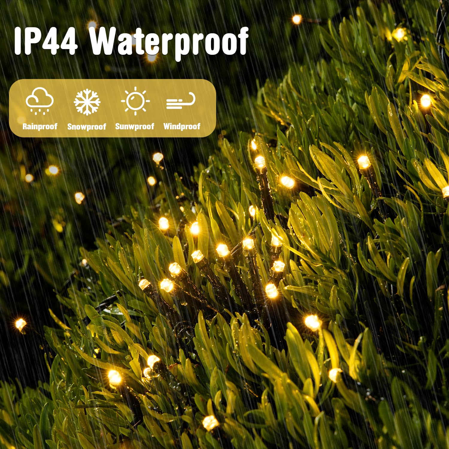 JMEXSUSS IP44 waterproof rating keeps lights reliable outdoors.