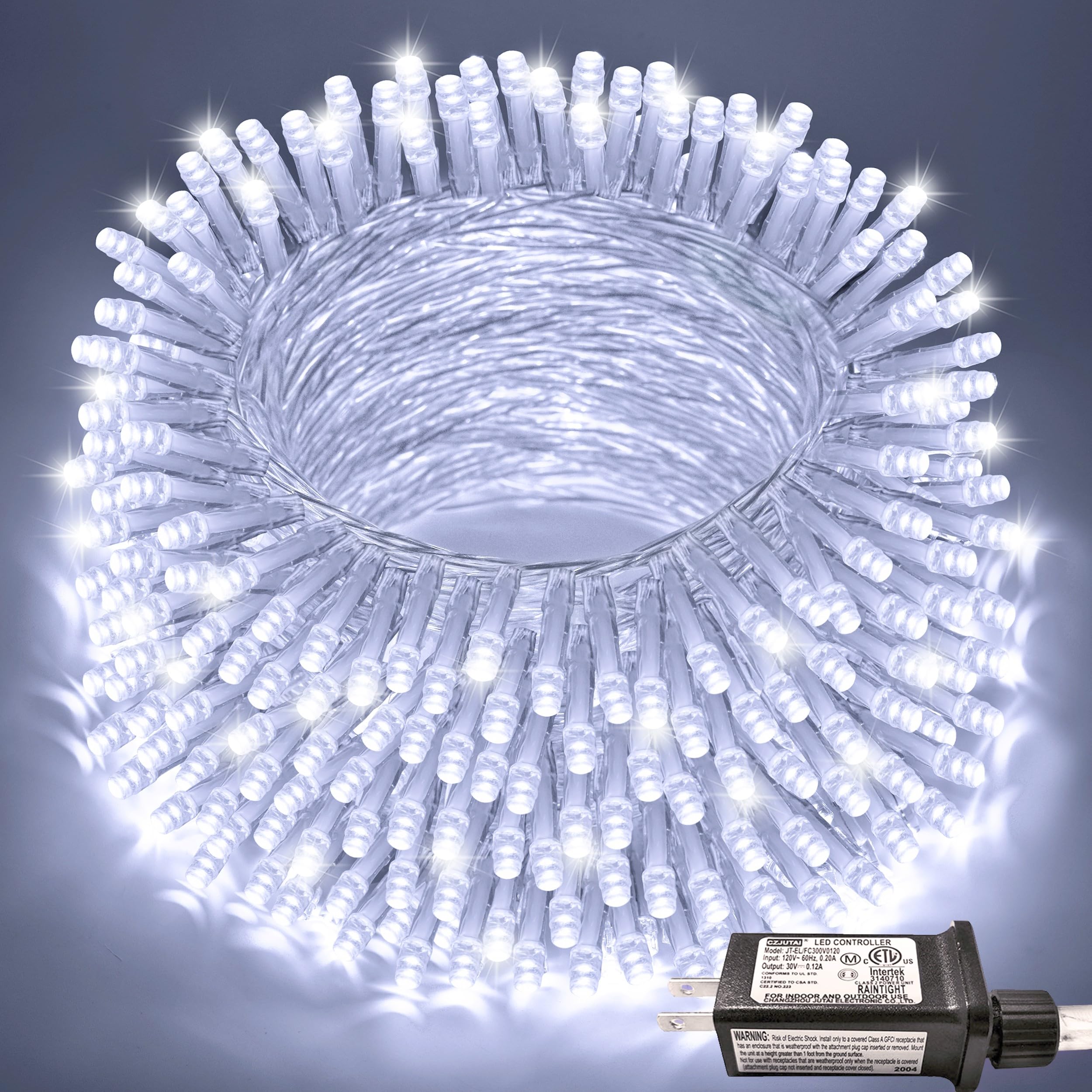 JMEXSUSS 66ft white LED lights outline roofline with warm ambience