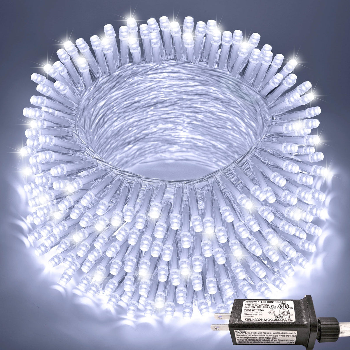 JMEXSUSS 66ft white LED lights outline roofline with warm ambience
