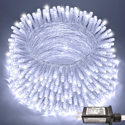 JMEXSUSS 66ft white LED lights outline roofline with warm ambience