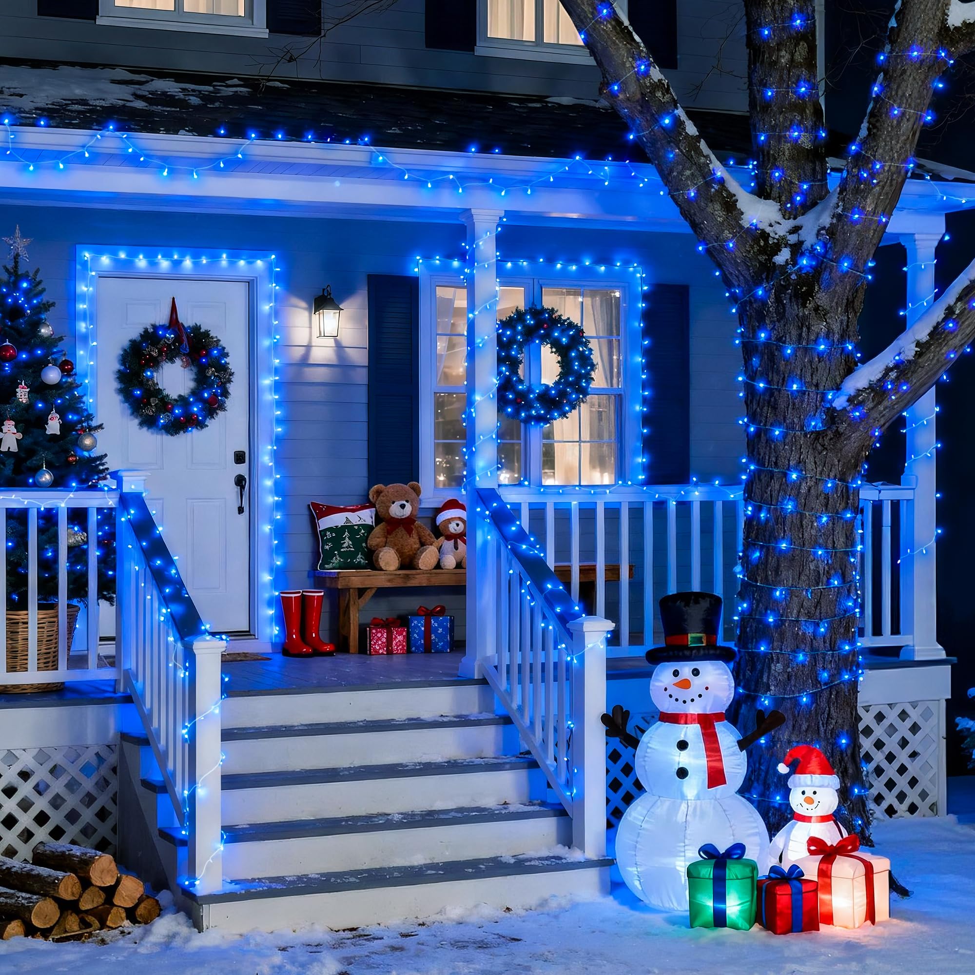 JMEXSUSS blue 8-mode string lights for different moods