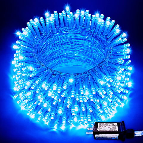 JMEXSUSS blue Christmas string lights, 66ft, 200 LEDs for indoor and outdoor decor