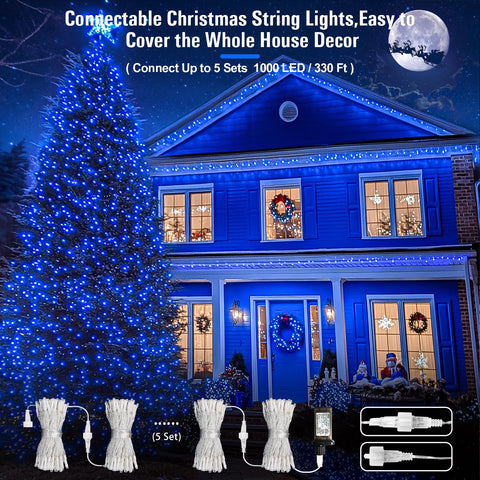 JMEXSUSS blue LED string lights for versatile indoor/outdoor ambiance