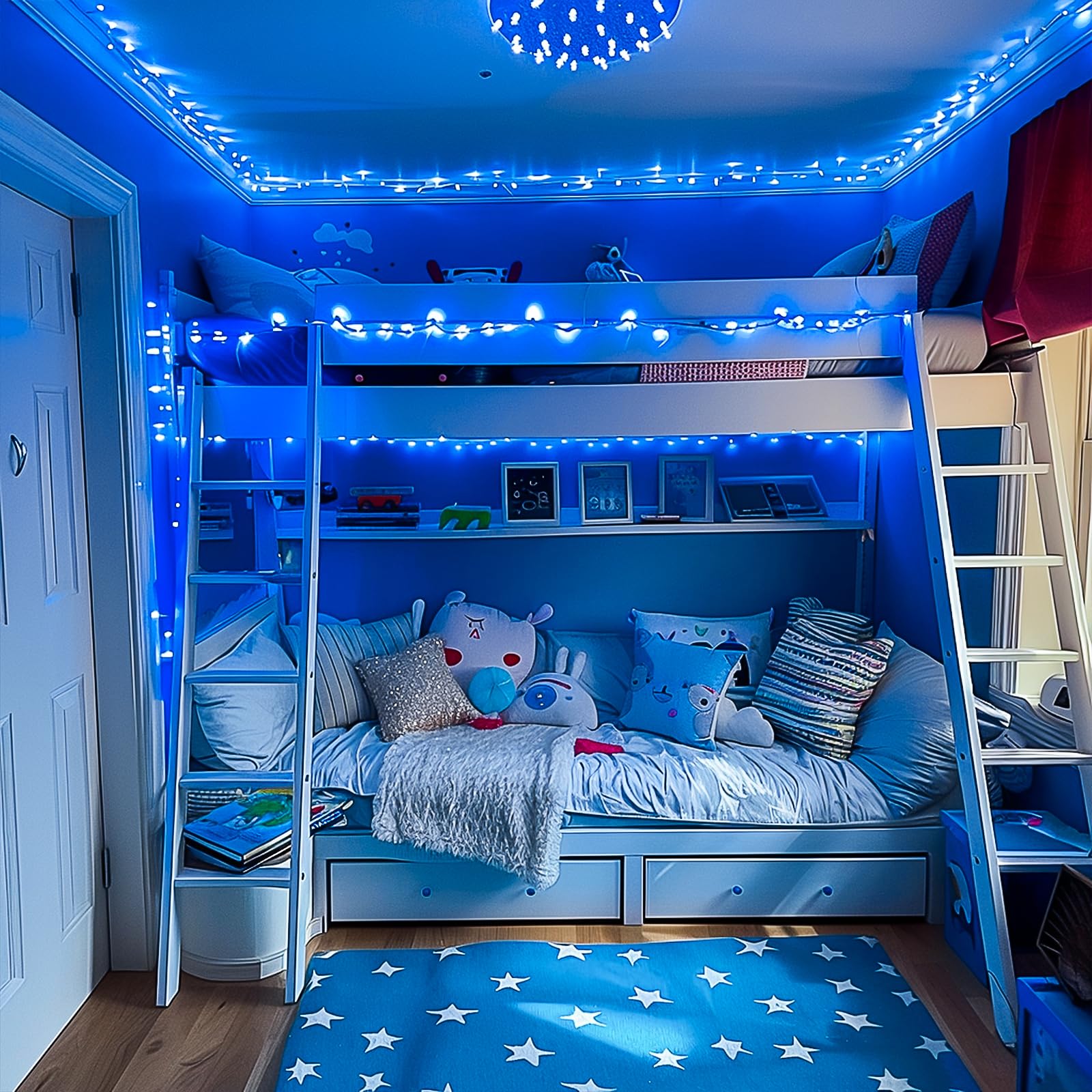 JMEXSUSS elegant blue glow elevating Christmas and party decor.