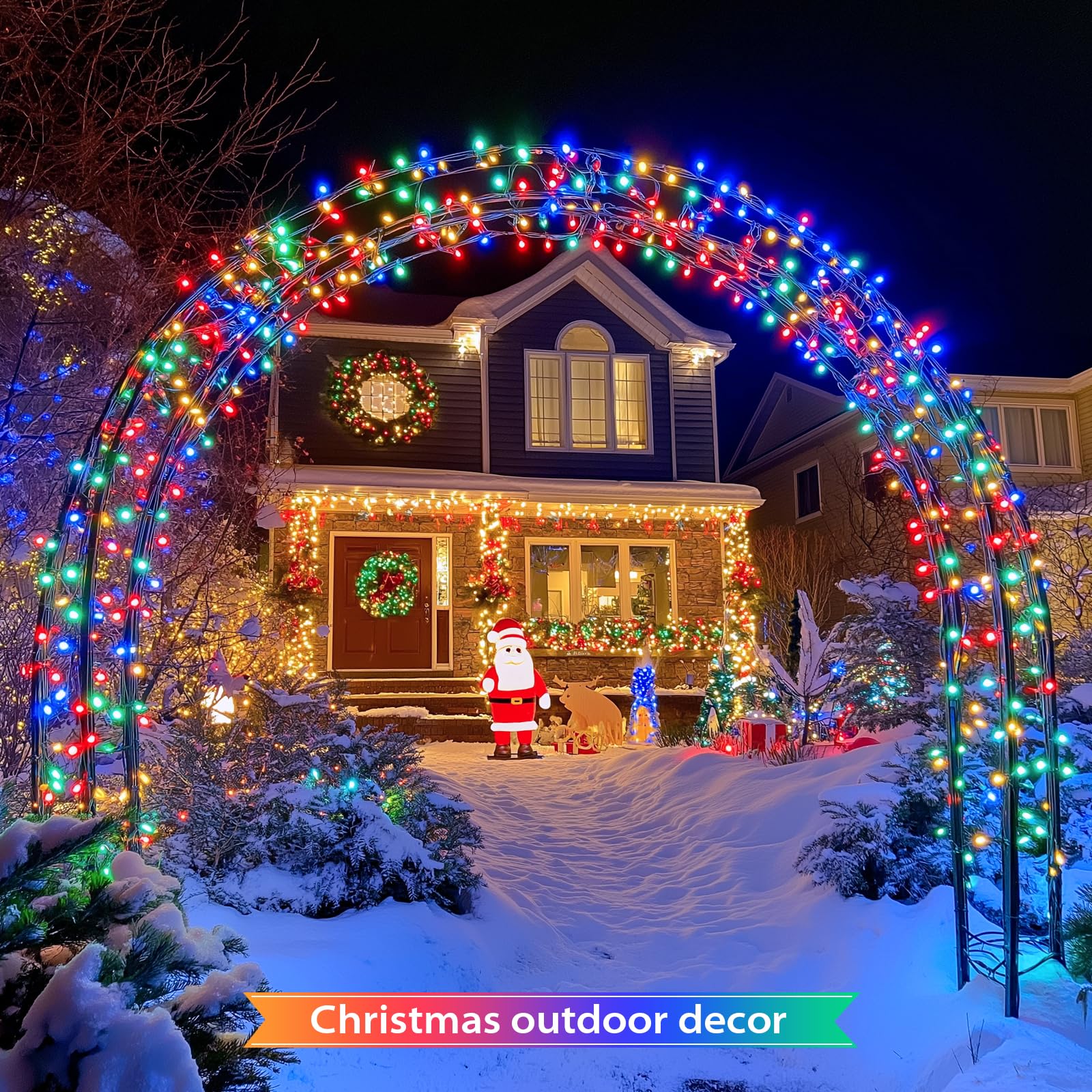JMEXSUSS multi-color LEDs wrap around a 7.5-foot tree for magical glow.