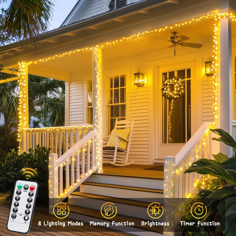 JMEXSUSS outdoor remote lights weatherproof for porch gatherings.