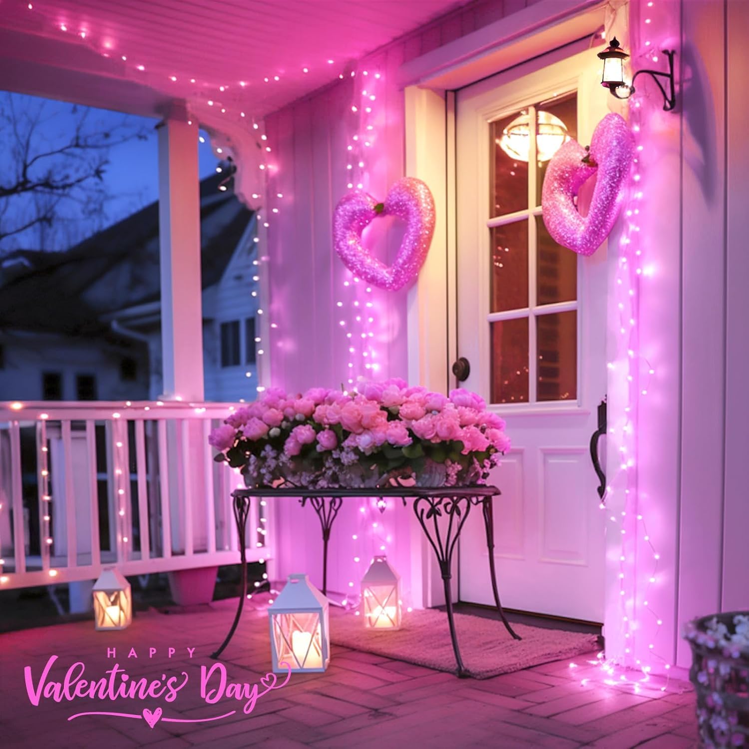 JMEXSUSS pink lights add dining-room glow for intimate meals.