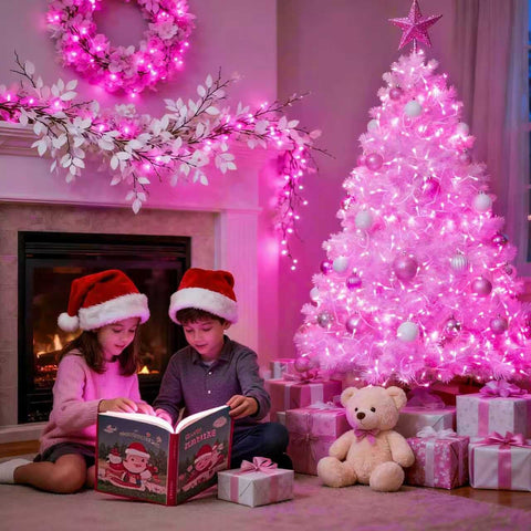JMEXSUSS pink lights create wedding ambience with soft glow.