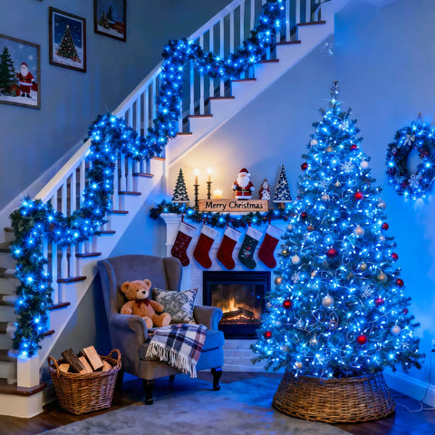 JMEXSUSS blue string lights with UL588 safety plug