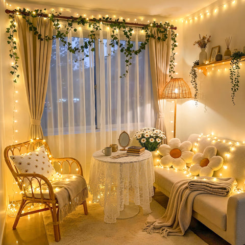 JMEXSUSS warm white string lights for patio ambiance with remote control