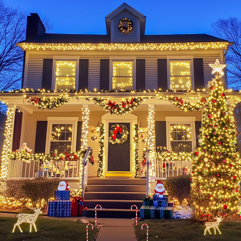 JMEXSUSS warm white twinkle mode creates cozy garden ambience.