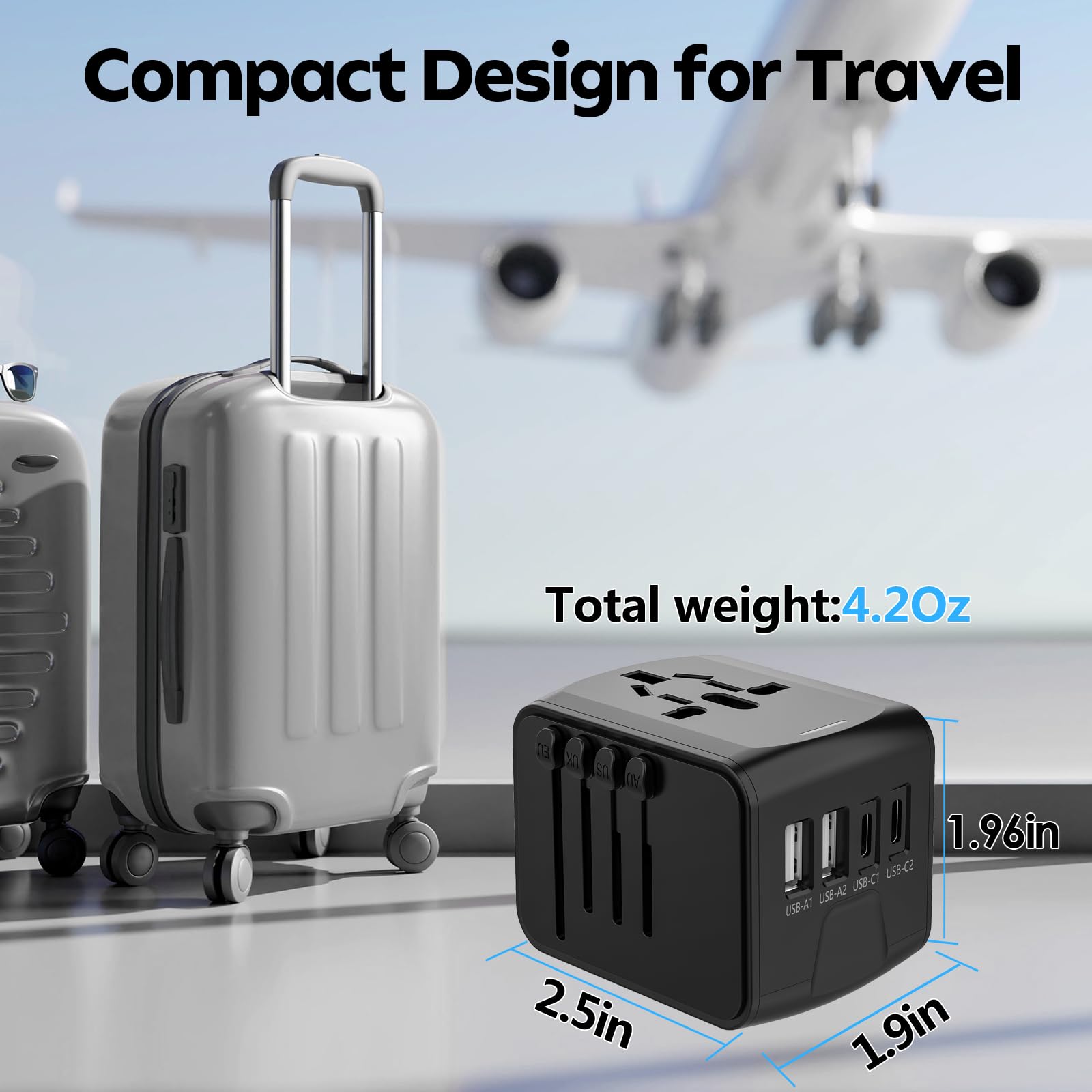 JMFONE compact design fits easily in luggage for travel