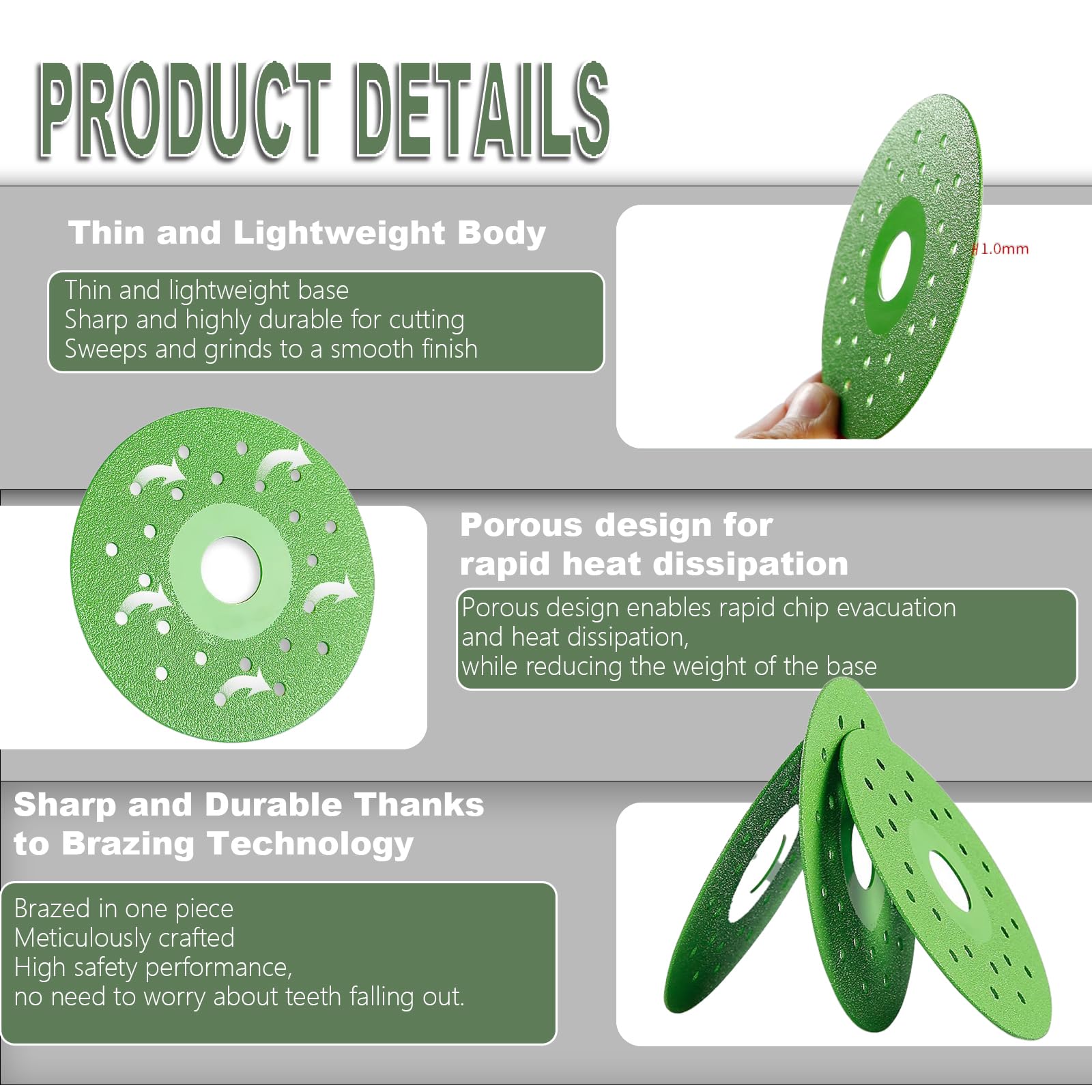 JMIAOCC diamond disc for glass cutting provides smooth edges with reduced heat.