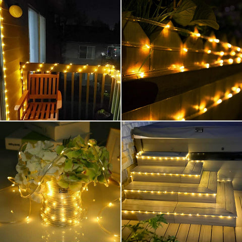 Jnaurb easy-install rope lights wrap around trees for festive evenings