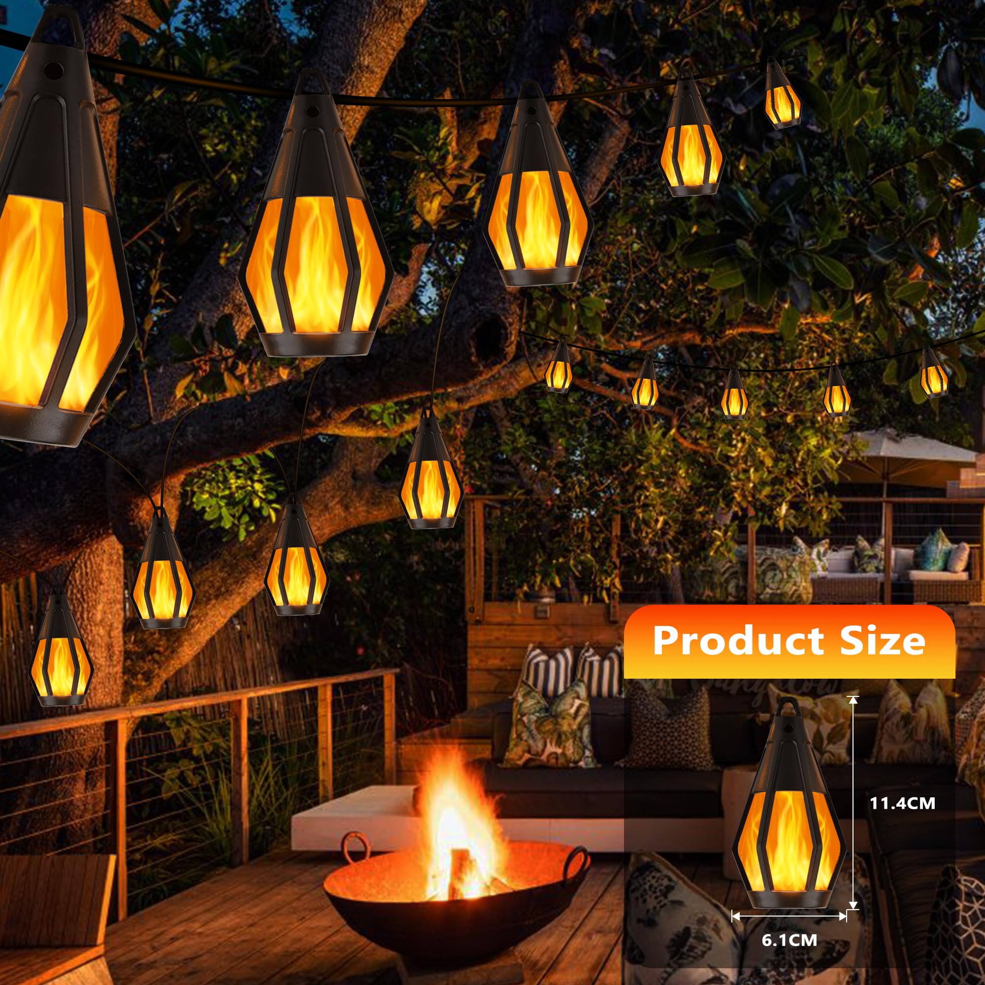 Jnaurb garden patio ambiance enhances outdoor gatherings with warm light.