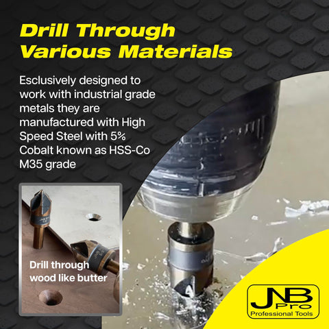JNB Pro cobalt steel bit with 5% cobalt for enhanced durability.