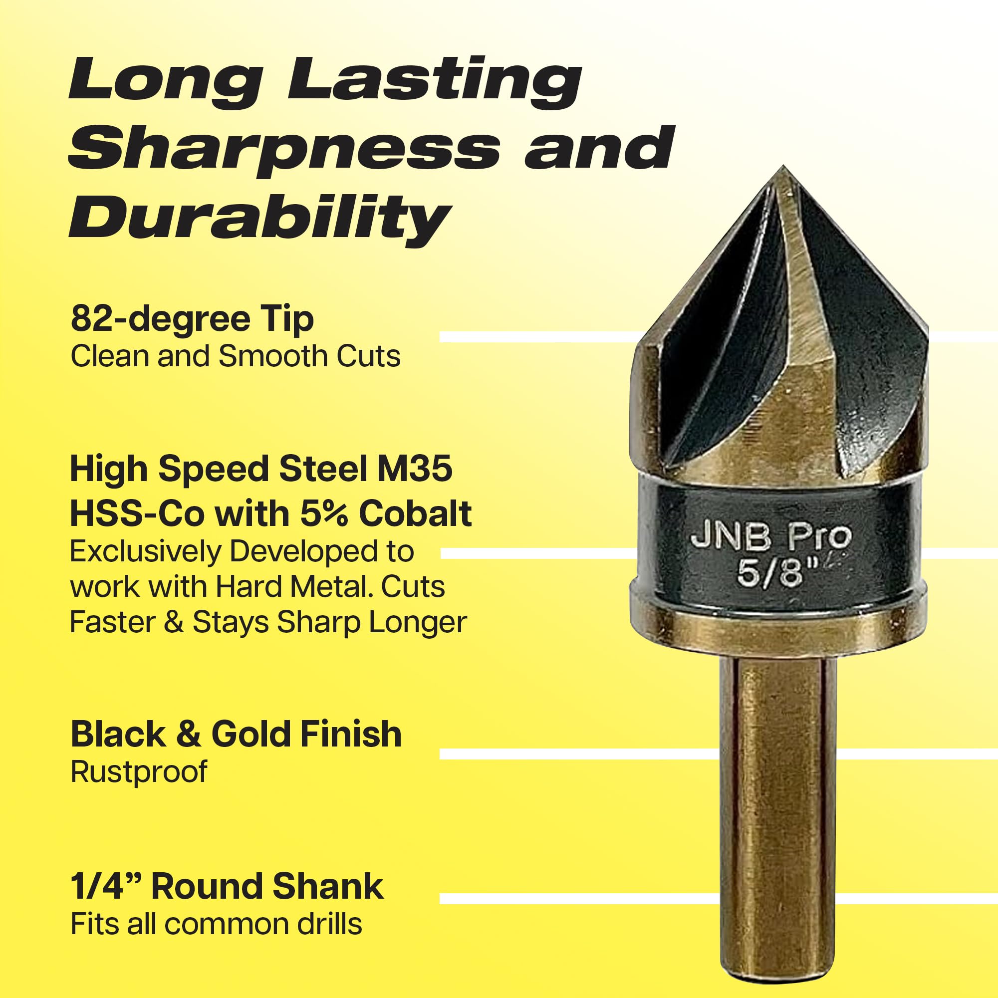 JNB Pro countersink set offers five sizes for metalworking applications.