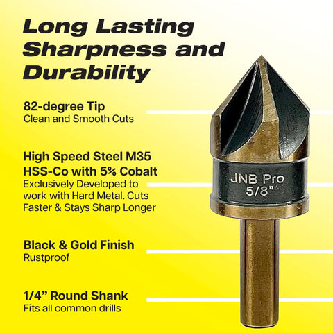 JNB Pro countersink set offers five sizes for metalworking applications.
