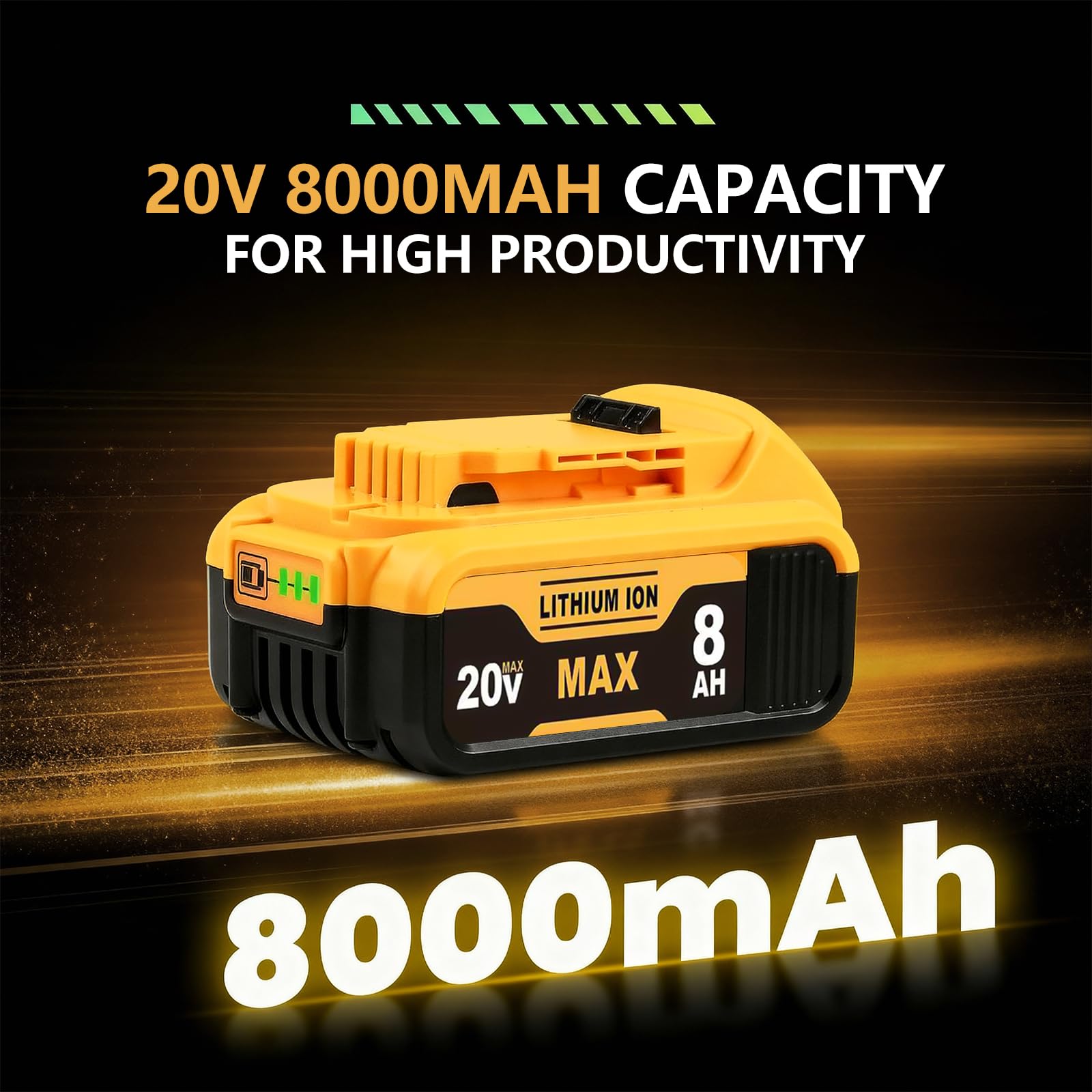 Jnfkldsb LED indicator on battery shows remaining power at a glance.