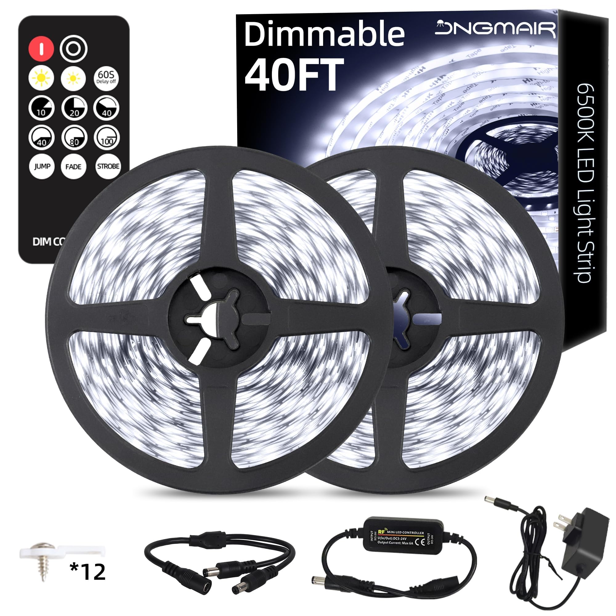 JNGMAIR remote-controlled LED strip for customizable lighting.