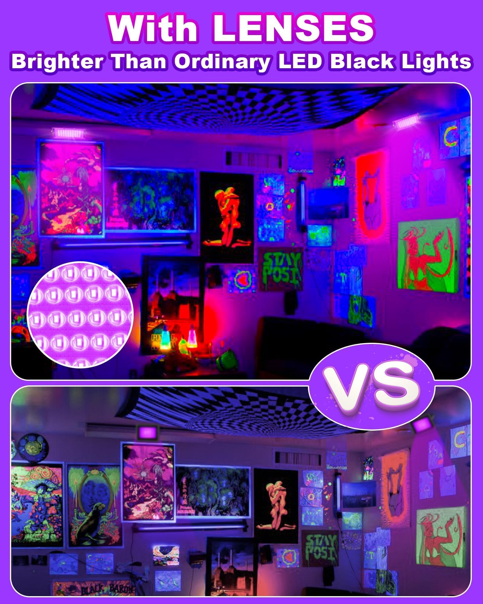 JNGMAIR safety wavelength 385-400 nm suitable for casual glow effects.