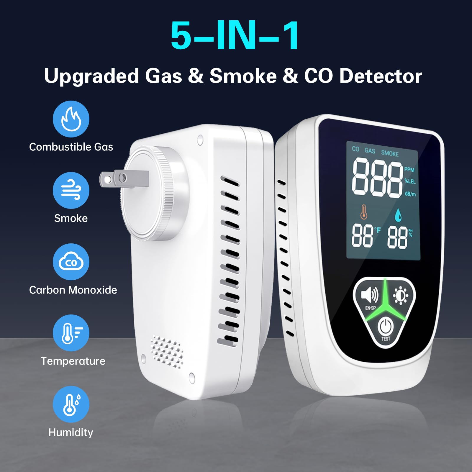 JNHCD CO, smoke, and gas sensor sniffer in real-time.