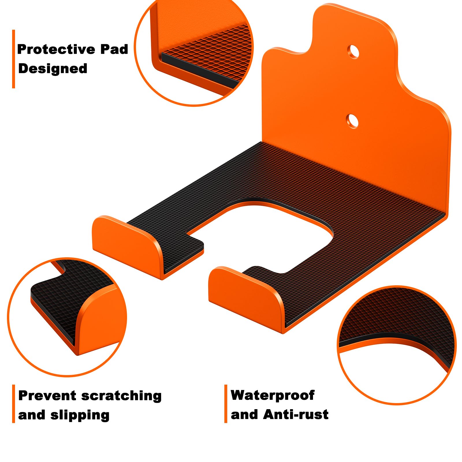 Stainless steel JNIHEEP tool hanger with rubber pad protecting tools.