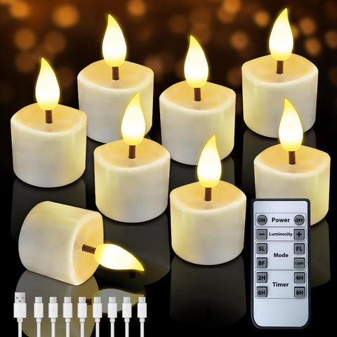 JNOEC rechargeable flameless tea light set for safe, long-lasting indoor ambiance.