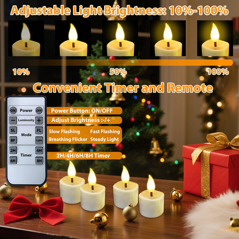 JNOEC tea light with 3D flicker flame for realistic candlelight ambiance.