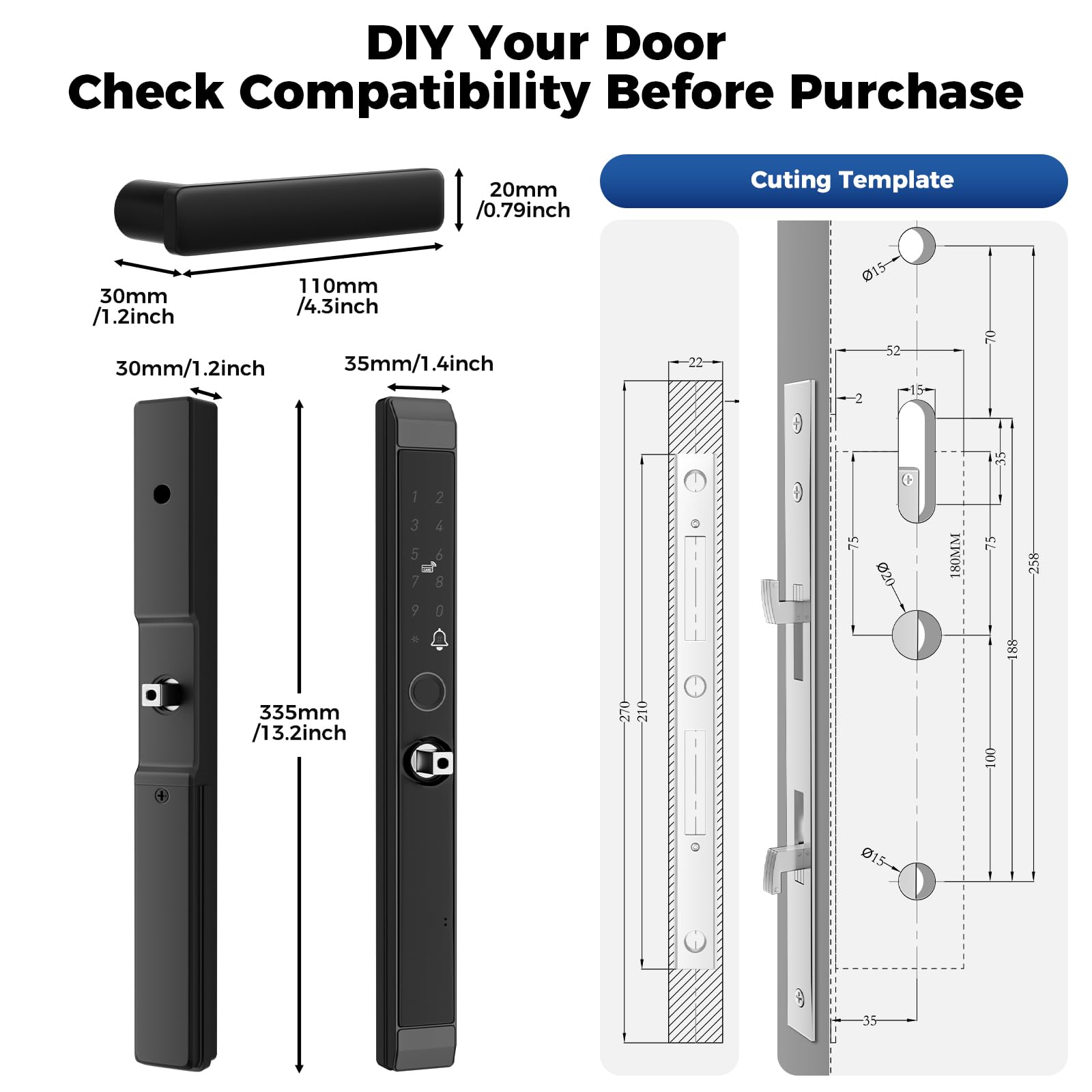 JNZCH sliding door smart lock long battery life for months of use