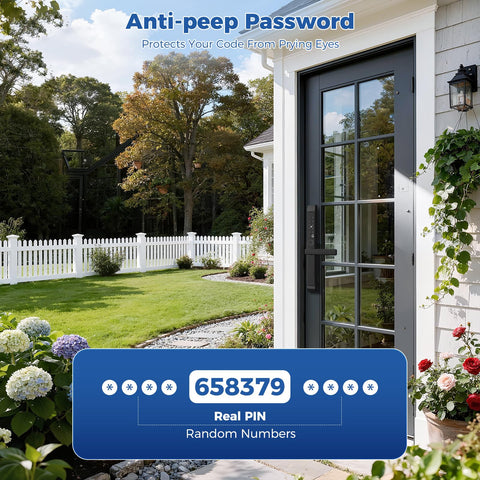 JNZCH sliding door smart lock PIN keypad with anti-peep feature protects privacy
