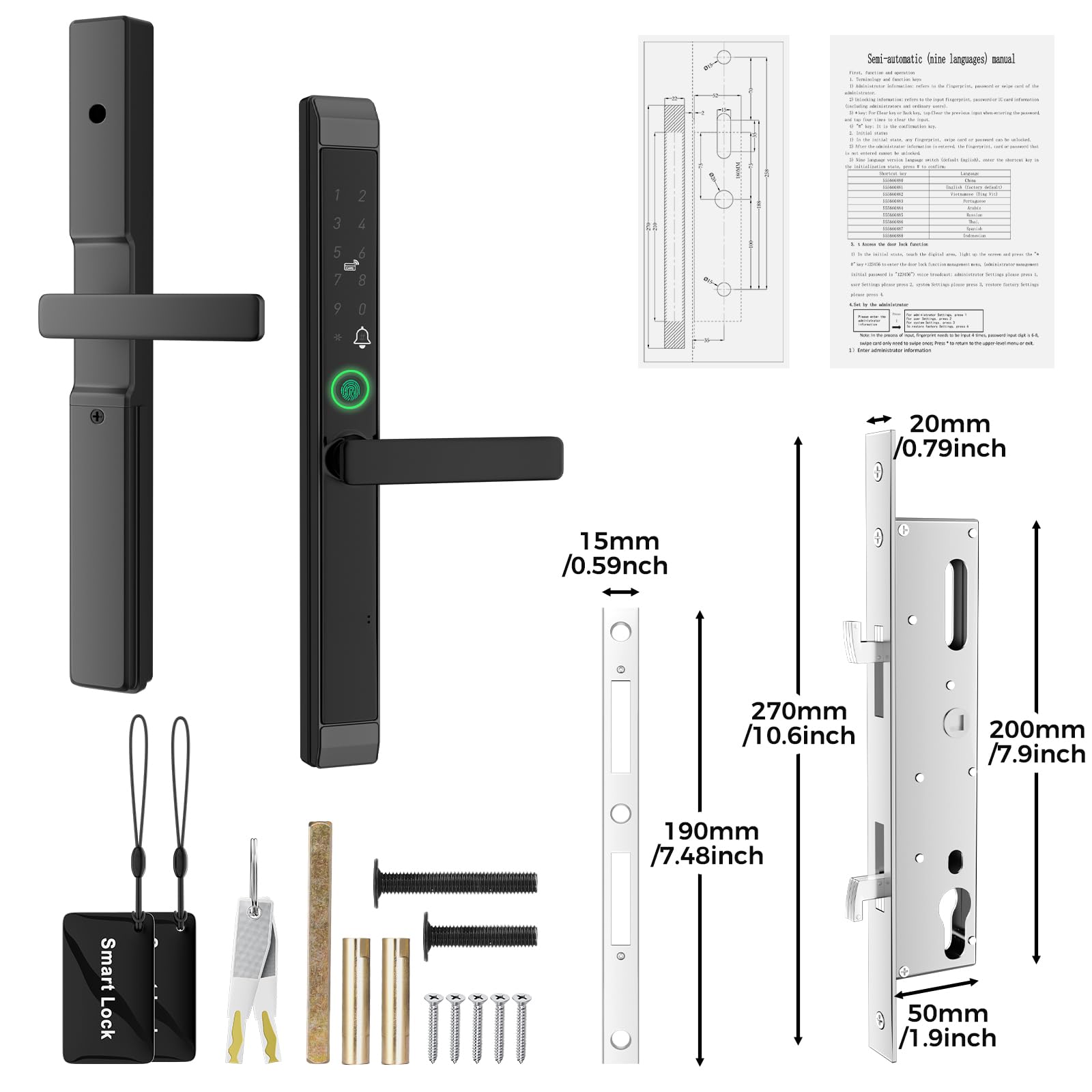 JNZCH sliding door smart lock spindle installation guide explains proper fit