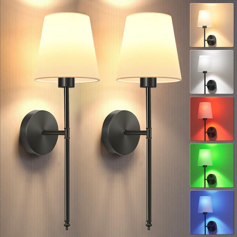 JOFIOS battery wall sconces in black, cordless convenience for flexible placement.