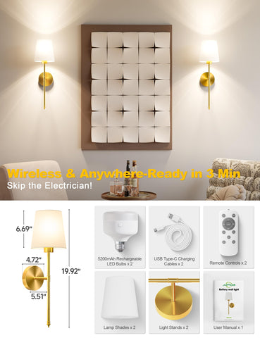 JOFIOS dimmable color temperature feature in gold wall sconces for ambiance control.