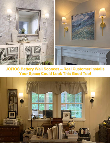 JOFIOS gold finished industrial wall sconces offering versatile indoor and outdoor use.
