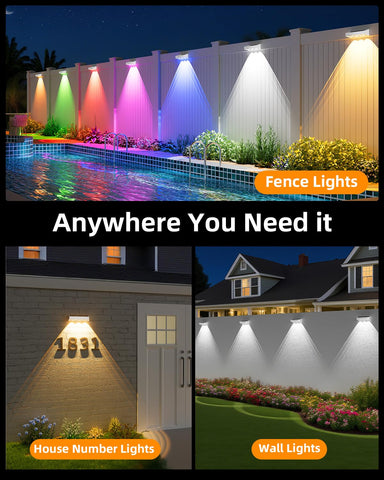 JOFIOS solar fence lights deck illumination enhances nighttime outdoor spaces