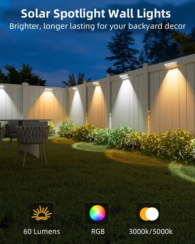 JOFIOS solar fence lights dusk-to-dawn function for extended visibility