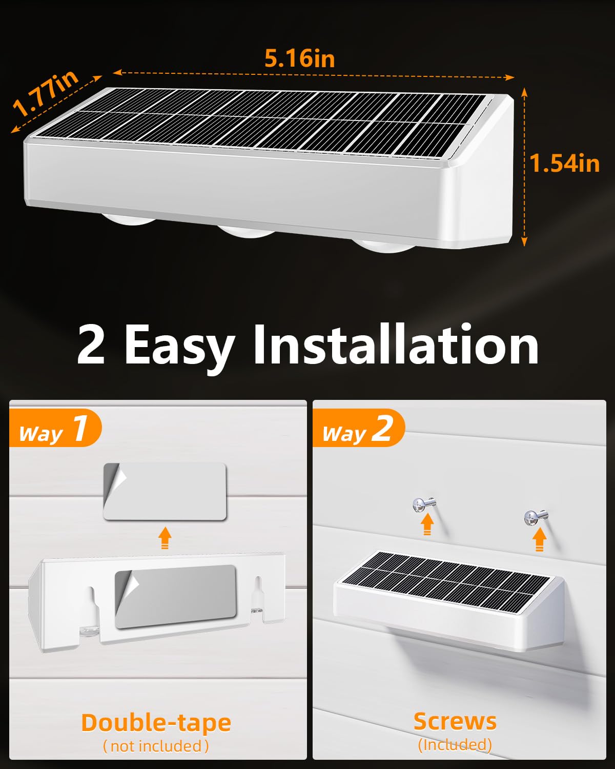JOFIOS solar fence lights IP65 durable against rain and snow