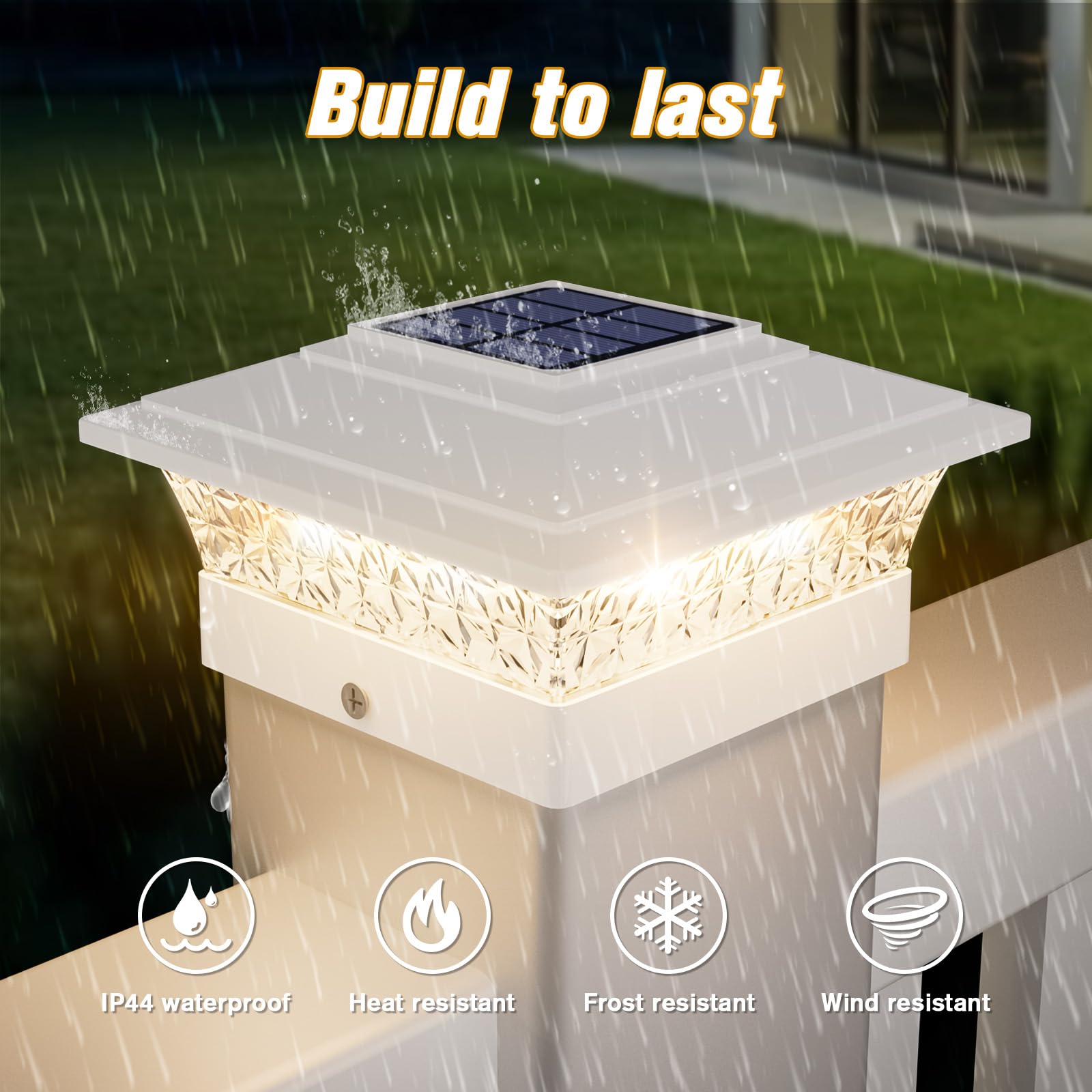 JOFIOS easy-install solar post cap lights fit 4x4 and 6x6 posts.