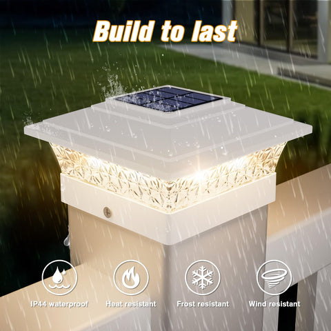 JOFIOS easy-install solar post cap lights fit 4x4 and 6x6 posts.