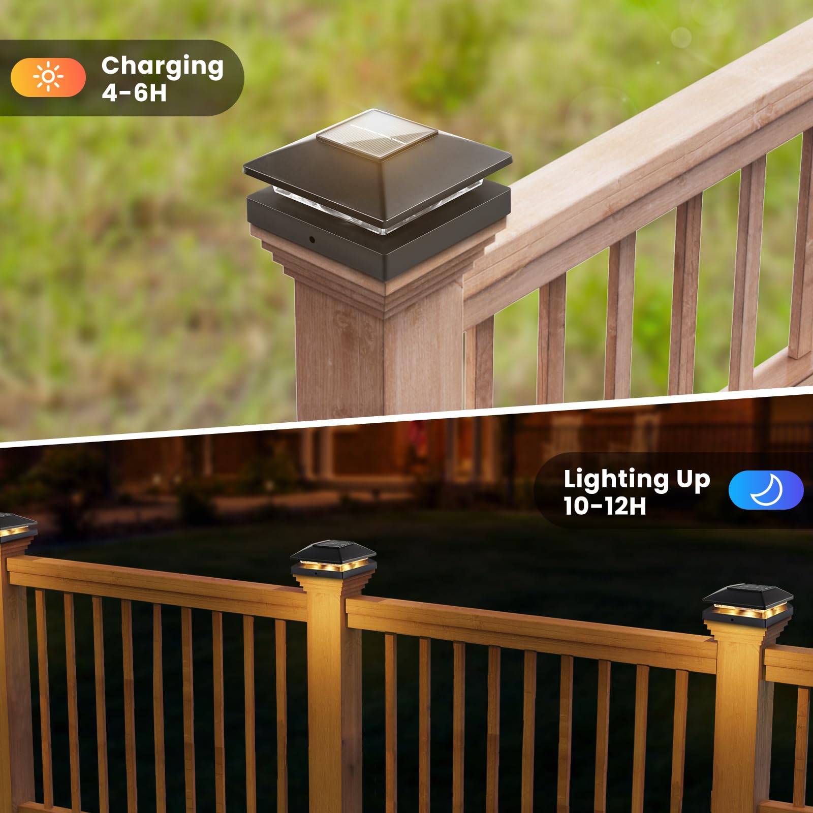 JOFIOS solar post cap lights on vinyl post offer durable, weatherproof lighting