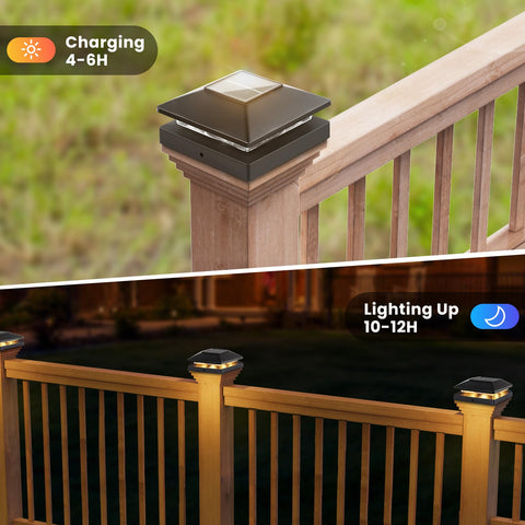 JOFIOS solar post cap lights on vinyl post offer durable, weatherproof lighting