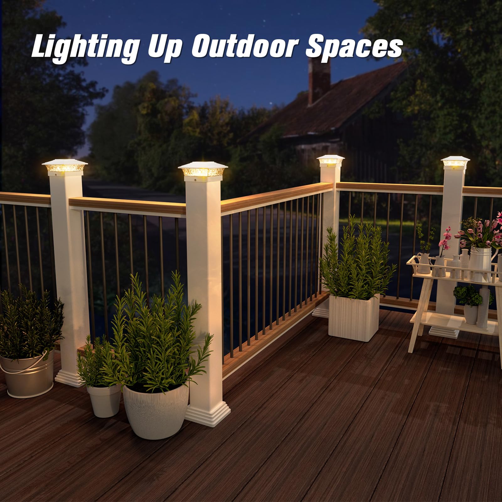 JOFIOS post cap lights brighten decks, stairs, and porches for safe ambiance.