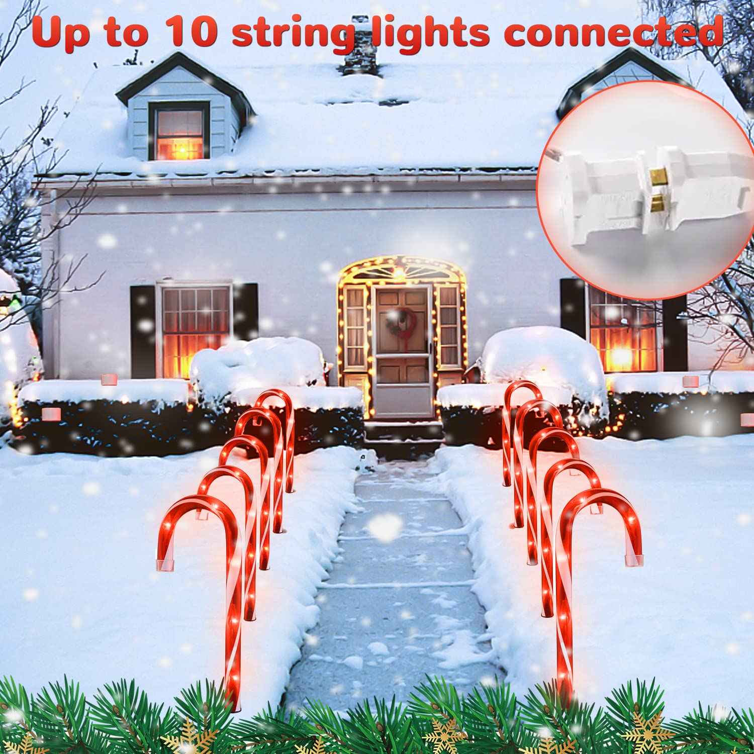 Joascher 11.3 ft total length allows extended lighting along driveways or fences.