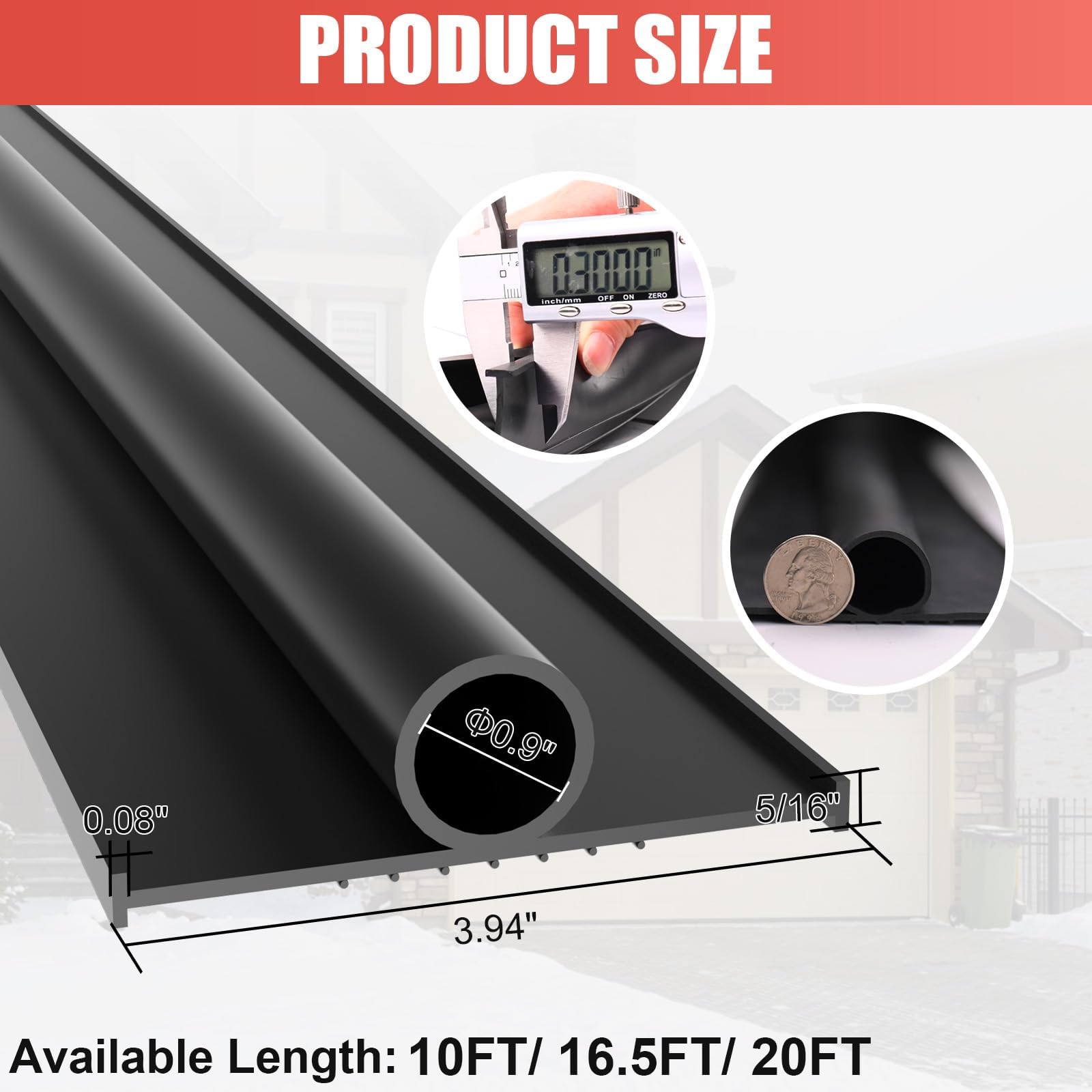 Jobon bottom seal ready for quick, easy installation on a garage door.