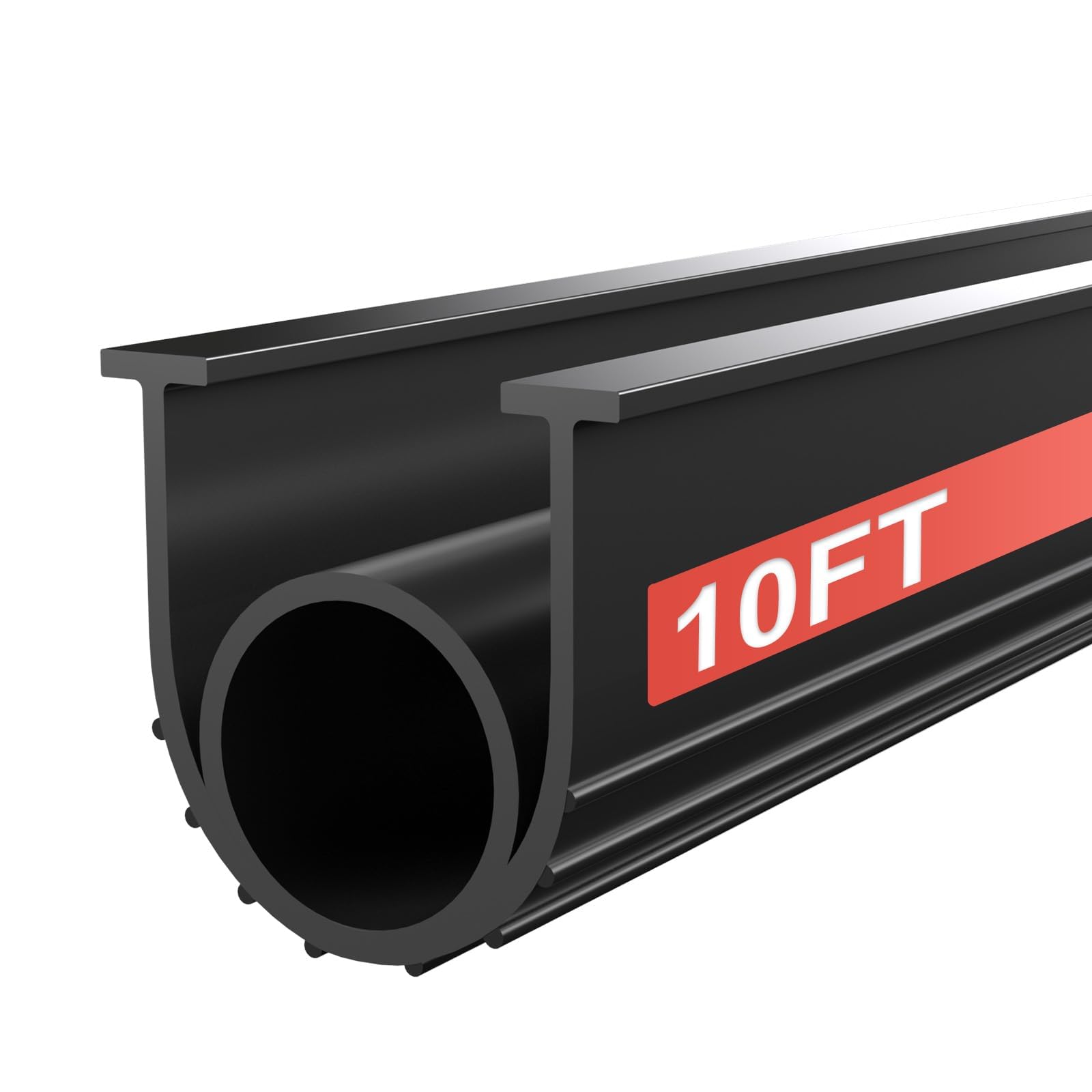 Jobon 10 ft bottom rubber seal installed on a garage door to block drafts and moisture.