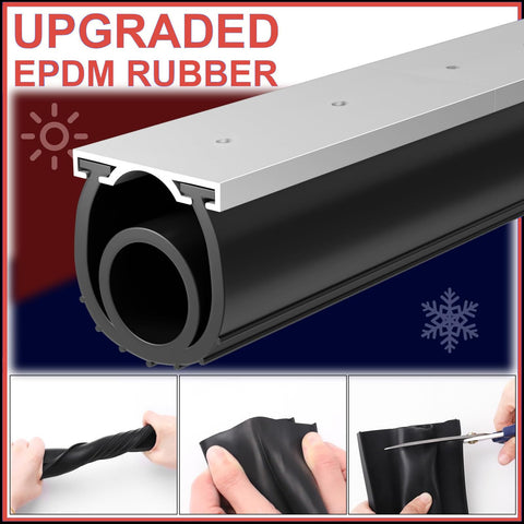 Jobon universal-fit garage door seal designed for steel, wood, and flat-bottom doors