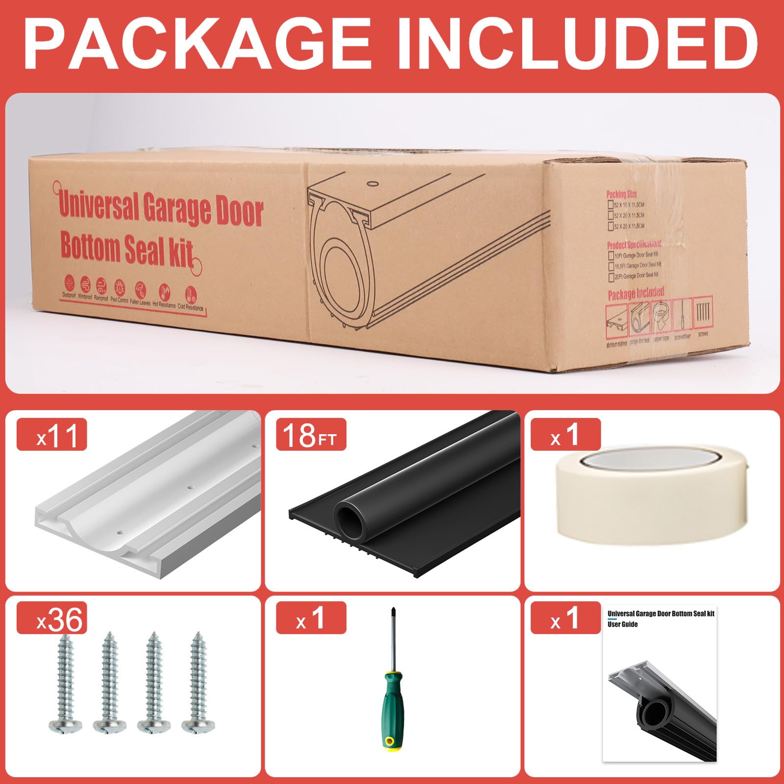 Jobon weather seal kit ready for DIY installation